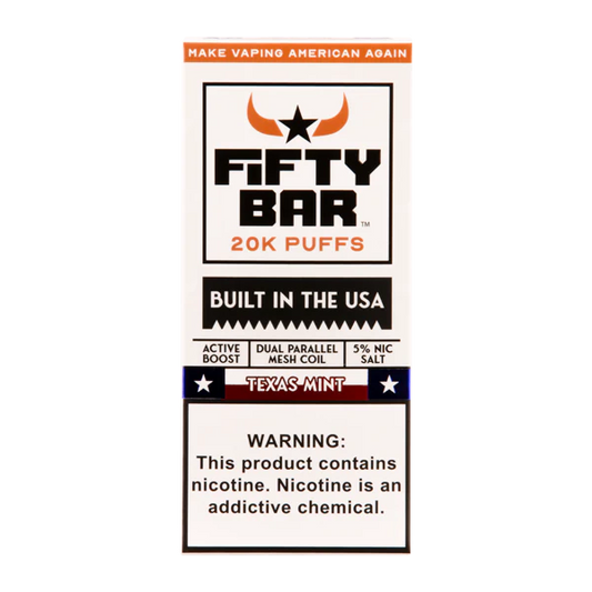 Fifty Bar Texas Edition 20K Disposable Vape Kit - 20000 Puffs
